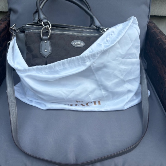 Coach grey leather and cloth signature satchel - Picture 7 of 7